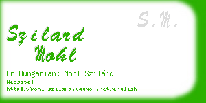 szilard mohl business card