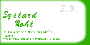 szilard mohl business card